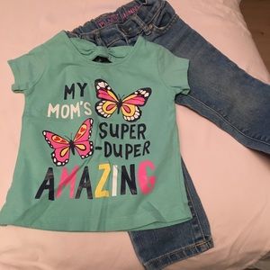 TCP skinny jeans 12-18m with adorable tee